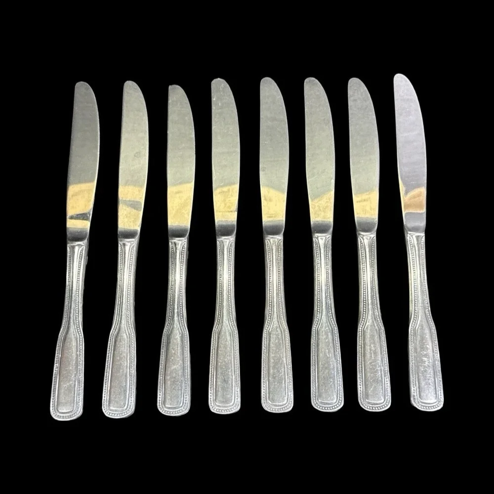Stainless By‎ Salem Flatware Beaded Japan Service for 8 Plus Serveware Lot of 48